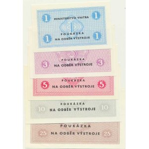 Československo - nouzová platidla, 1, 3, 5, 10, 25 b.l., Ministerstvo vnitra - poukázka na odběr vý