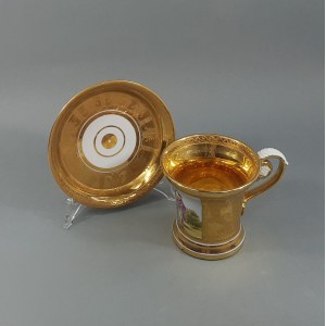 Cup and saucer, Germany, Weiden, August Bauscher, late 19th century.