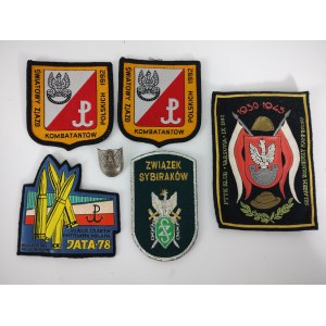 Set of Patches and Pin, related to the Home Army, Veterans