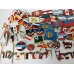 DUŻY ZESTAW Wpinek i Odznak z Flagami Cały Świat