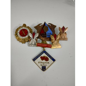 Sada odznaků PRL pro hasiče