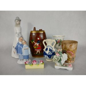 Set aus verschiedenen Porzellan- und Zagan-Keramiken