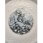 Cztery XIX wieczne talerze z historią Joanny Dark - Porcelane Opaque Degien