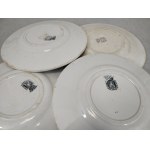 Vier Teller aus dem 19. Jahrhundert mit der Geschichte von Joan Dark - Porzellan Opaque Degien