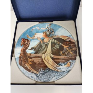 British Porcelain Plate - Longton Crown Pottery, The Man of Law's Tale.