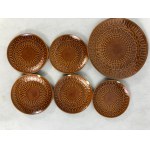 PRL - Set of Ceramic Plates Pruszkow Aztec pattern.