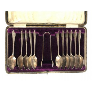 Předválečné britské lžíce Allen &amp; Darvin Sheffield Plater Spoons