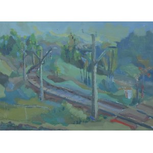 Friedrich Antoni HAYDER (1905-1990), Landschaft mit Eisenbahnschienen