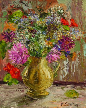 Litke Celina, Kwiaty w wazonie, 2020