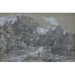 Wladyslaw MALECKI (1836-1900), Forest landscape with road, 1869