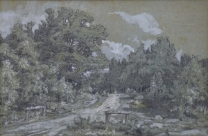 Władysław MALECKI (1836-1900), Pejzaż leśny z drogą, 1869