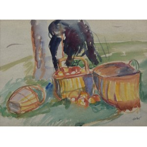 Wojciech WEISS (1875-1950), Baskets with apples-Calvary, 1912