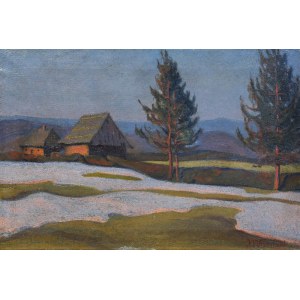 Józef WRZESIŃSKI (1872 - po 1937), Pejzaż o zachodzie słońca, cca 1919