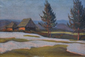 Józef WRZESIŃSKI (1872 - po 1937), Pejzaż o zachodzie słońca, ok. 1919