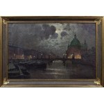 Ernst LORENZ-MUROWANA (1872-1950), Friedrichsbrücke w Berlinie nocą