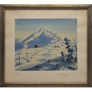 W. RICHTER, 20th century, Mountain landscape in winter - Snow Mountain