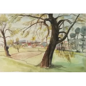 Romuald REGUŁA (1894-1981) ?, Landscape with a tree