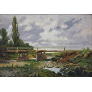 Marceli HARASIMOWICZ (1859-1935), Landscape with a bridge, 1922