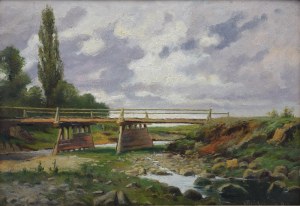 Marceli HARASIMOWICZ (1859-1935), Pejzaż z mostem, 1922