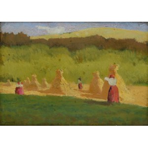 Jan KOSTKA (1859-1937), Women at the sheaves