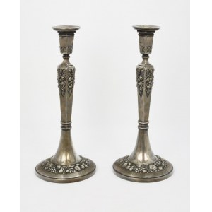 NORBLIN &amp; Co (firm active 1819-1944), Pair of candlesticks