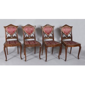 Komplet czterech krzeseł eklektycznych
