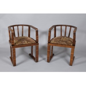 A pair of art déco style armchairs
