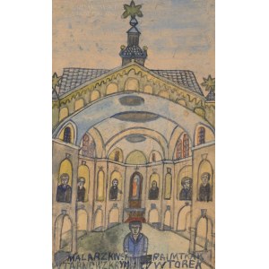 NIKIFOR Krynicki (1895-1968), Autoportret w Nowej Synagodze w Tarnowie