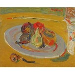 Maurice BLOND (1899-1974), Martwa natura z talerzem owoców i fajką