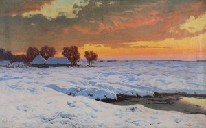 Jan GRUBIŃSKI (1874-1945), Pejzaż zimowy