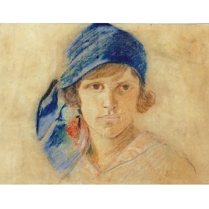 Malarz nieokreślony, XX w., Dziewczyna w chuście, 1926