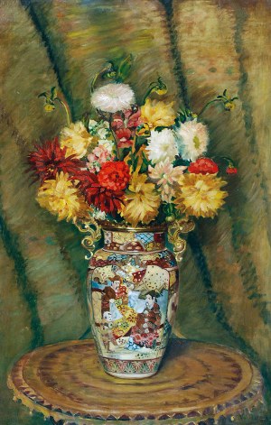 Stanisława SKOWRON-BABULSKA (ur. 1926), Kwiaty w japońskim wazonie