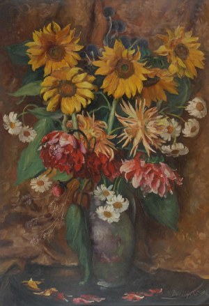 Jan Kazimierz DZIELIŃSKI (1894-1955), Kwiaty w wazonie, 1942