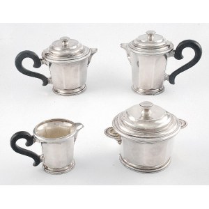 Christofle et Cie (czynna od 1830), Serwis do kawy i herbaty składający się z imbryka do herbaty, dzbanka do kawy, cukiernicy i mlecznika