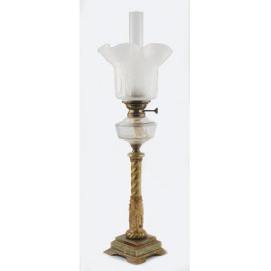 Fabryka Lamp Naftowych BRUNNER, DITMAR, SCHNE, Lampa naftowa z trzonem kolumnowym