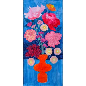 Malwina JACHIMCZAK (b. 1983), Peonies in an orange vase, 2023