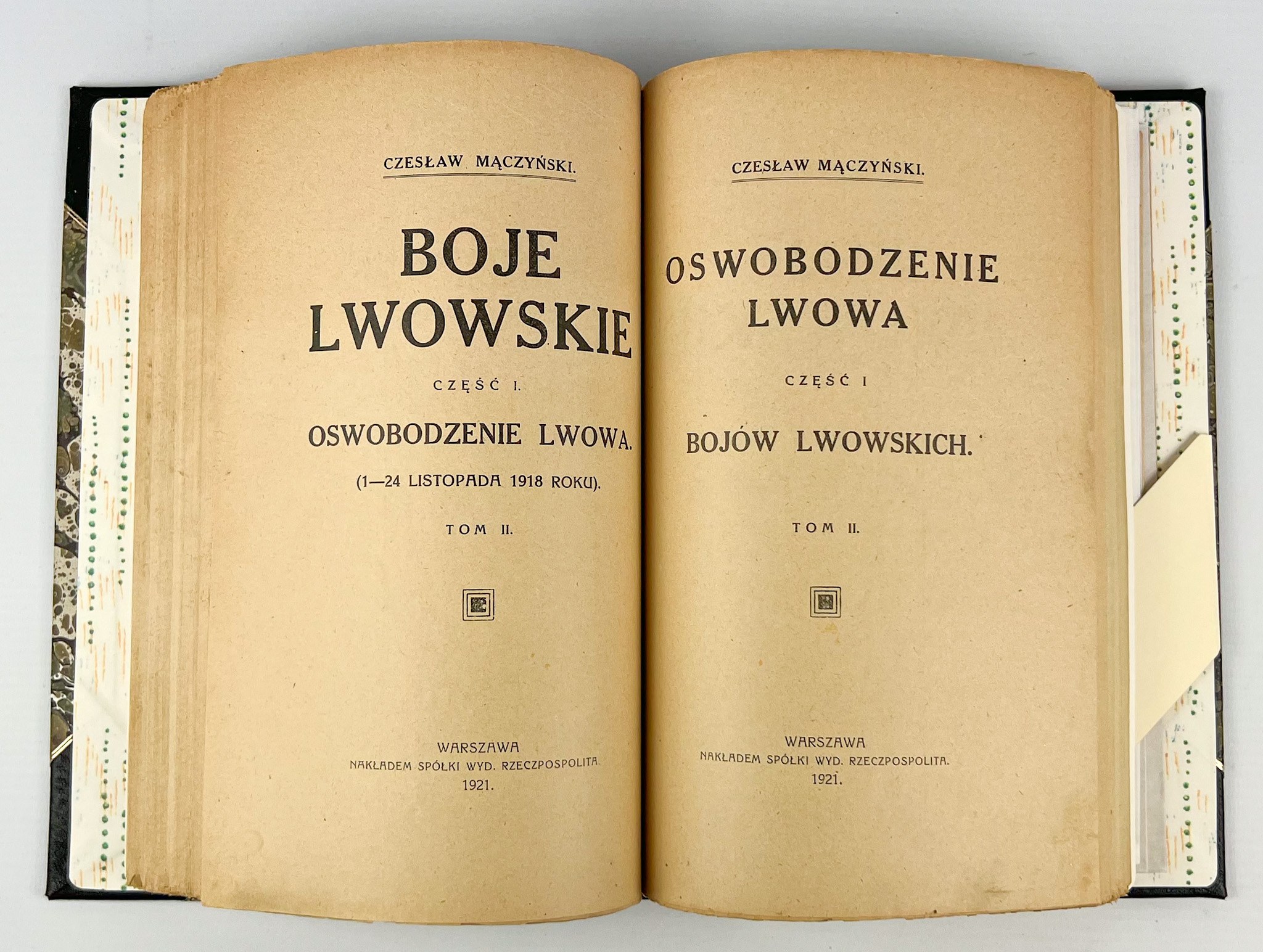 Czesław MĄCZYŃSKI BOJE LWOWSKIE OSWOBODZENIE LWOWA Warszawa 1921