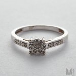 Illusion ring with 17 diamonds - 375 white gold