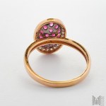 Pierścionek z rubinami i diamentami - złoto 585