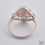 Ring mit Regenbogensaphiren - 925 Silber mit Zertifikat