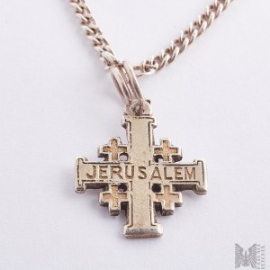 Naszyjnik z krzyżykiem z Jerusalem - srebro 925