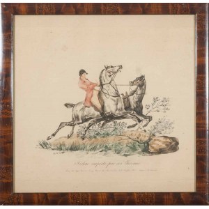 Antoine Charles Horace VERNET, Frankreich, 18./19. Jahrhundert (1758 - 1836), Ablage eines verängstigten Pferdes, um 1799.
