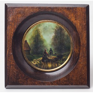 Halina RUPP, XX w., Przedwieczorny spęd, wg Constanta TROYONA (1819-1865)