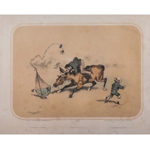 STRASSGSCHWANDTNER Anton (1826 - 1881), Adventure Horseback Riding, ca., 1870.