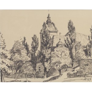 Helena KRAJEWSKA, Poland, 20th century. (1910 - 1998), Church in Żyrzyn, 1957.