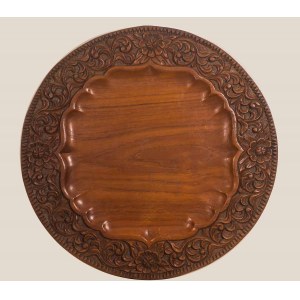 Woodcarver's Workshop, Indonesia, 20th century, Teak tray, circa 1975.