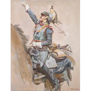 Ernest MEISSONIER. France 19th century (attributed work) (1825 - 1891), Study of the cuirassier of 1807 {Battle of Friedland}