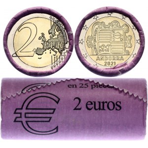 Andorra 25 x 2 Euro 2021 Mint Roll