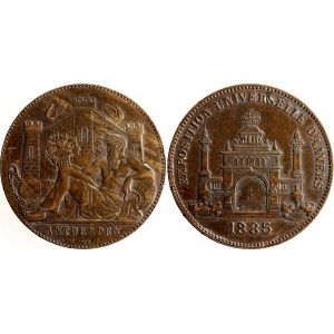 Belgium Souvenir Bronze Token World Expo in Antwerp 1885