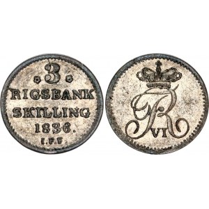 Denmark 3 Rigsbankskilling 1836 IFF